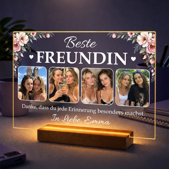 Originelles Geschenk für deine beste Freundin – Fotocollage auf Acrylglas mit Dankestext