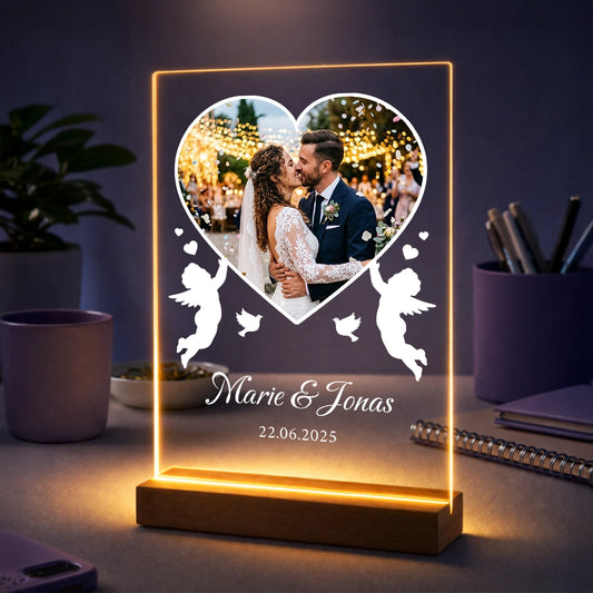 Personalisiertes Foto auf Acrylglas - Jahrestag Geschenk für sie mit Namen und Datum