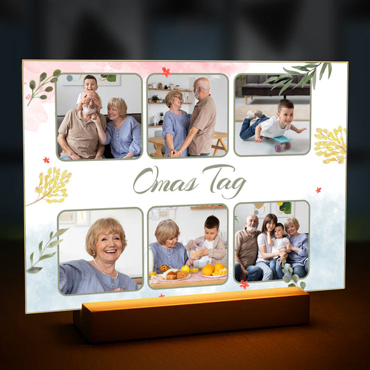 Geschenkidee für Oma zum Oma-Tag – Fotocollage aus 6 Bildern auf Glas