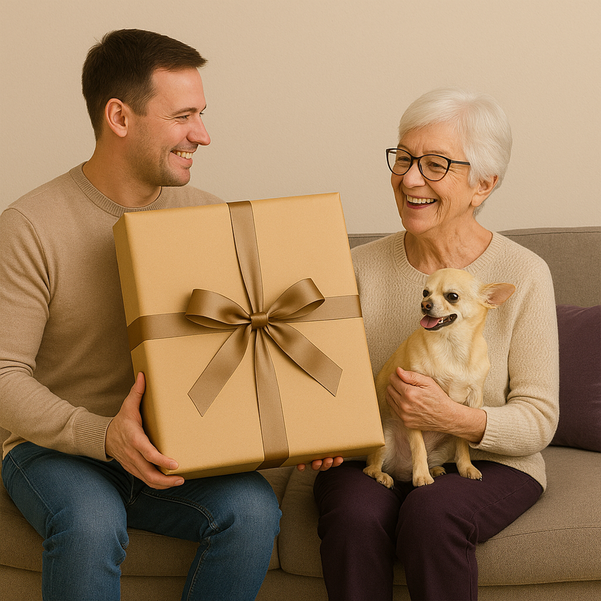 Image of Oma mit Hund - Leinwandbild aus deinem Foto
