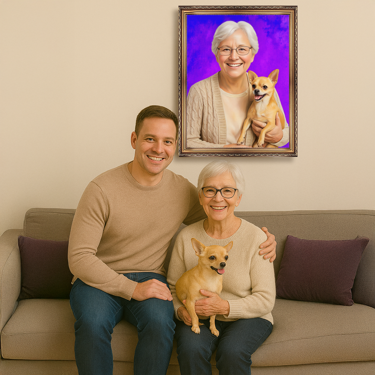 Image of Oma mit Hund - Leinwandbild aus deinem Foto