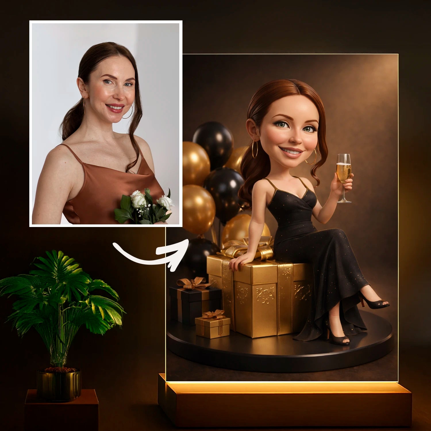 Image of Glamour-Porträt einer Frau - Glasdruck, Porträt nach deinem Foto