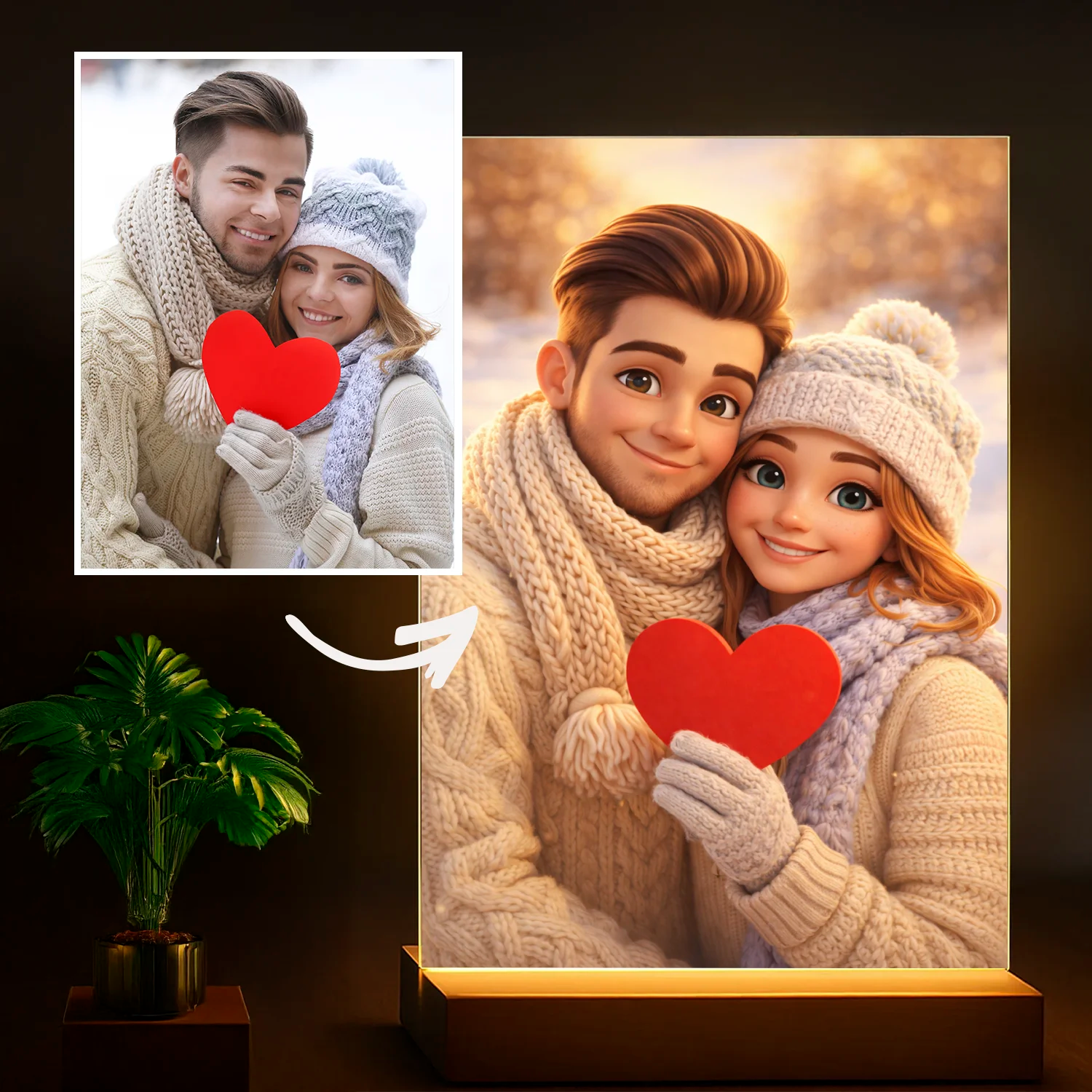 Image of Liebe in einer Illustration festgehalten - Glasdruck nach Ihrem Foto