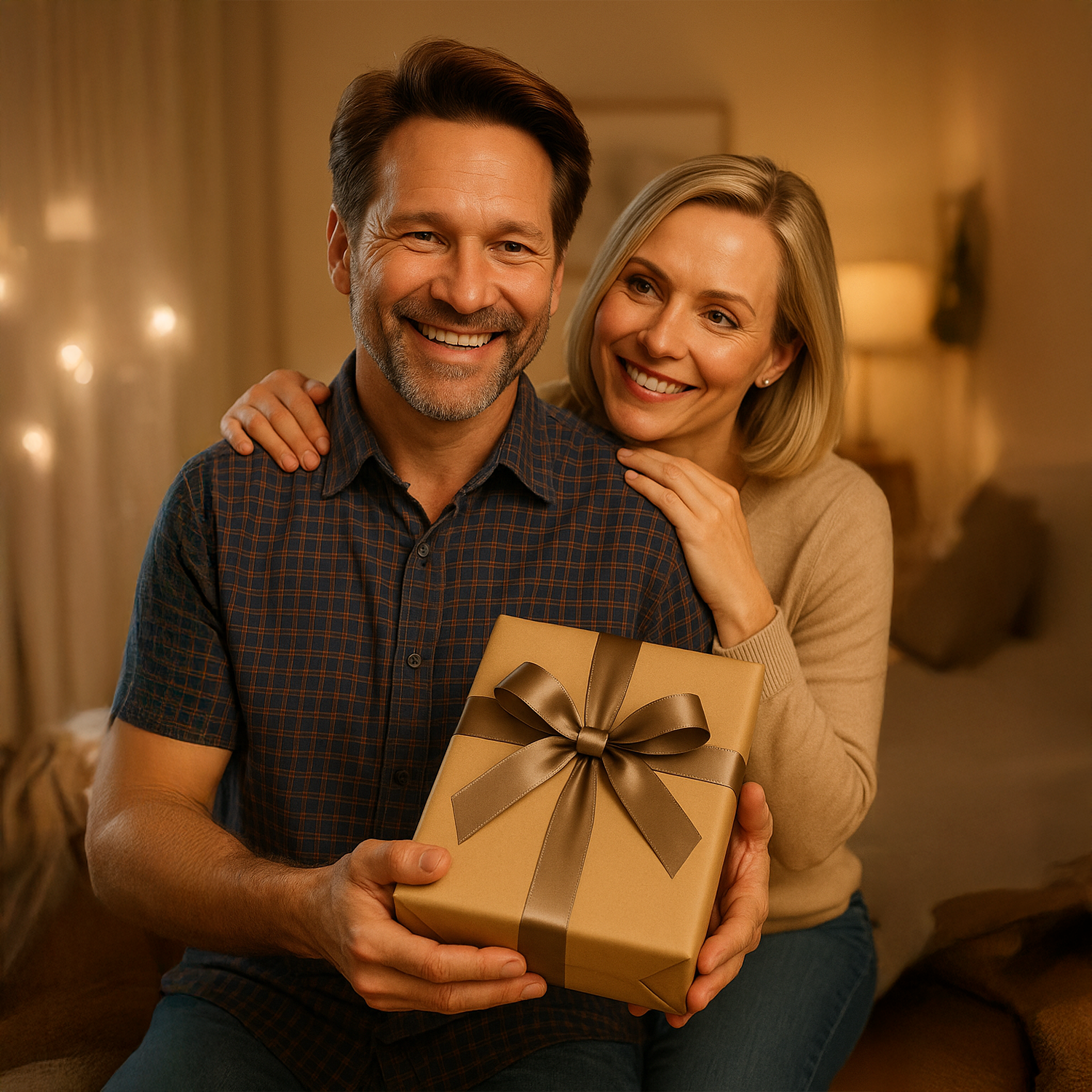 Image of Porträt eines Paares zum 30. Jubiläum – Glasdruck, Porträt aus Ihrem Foto