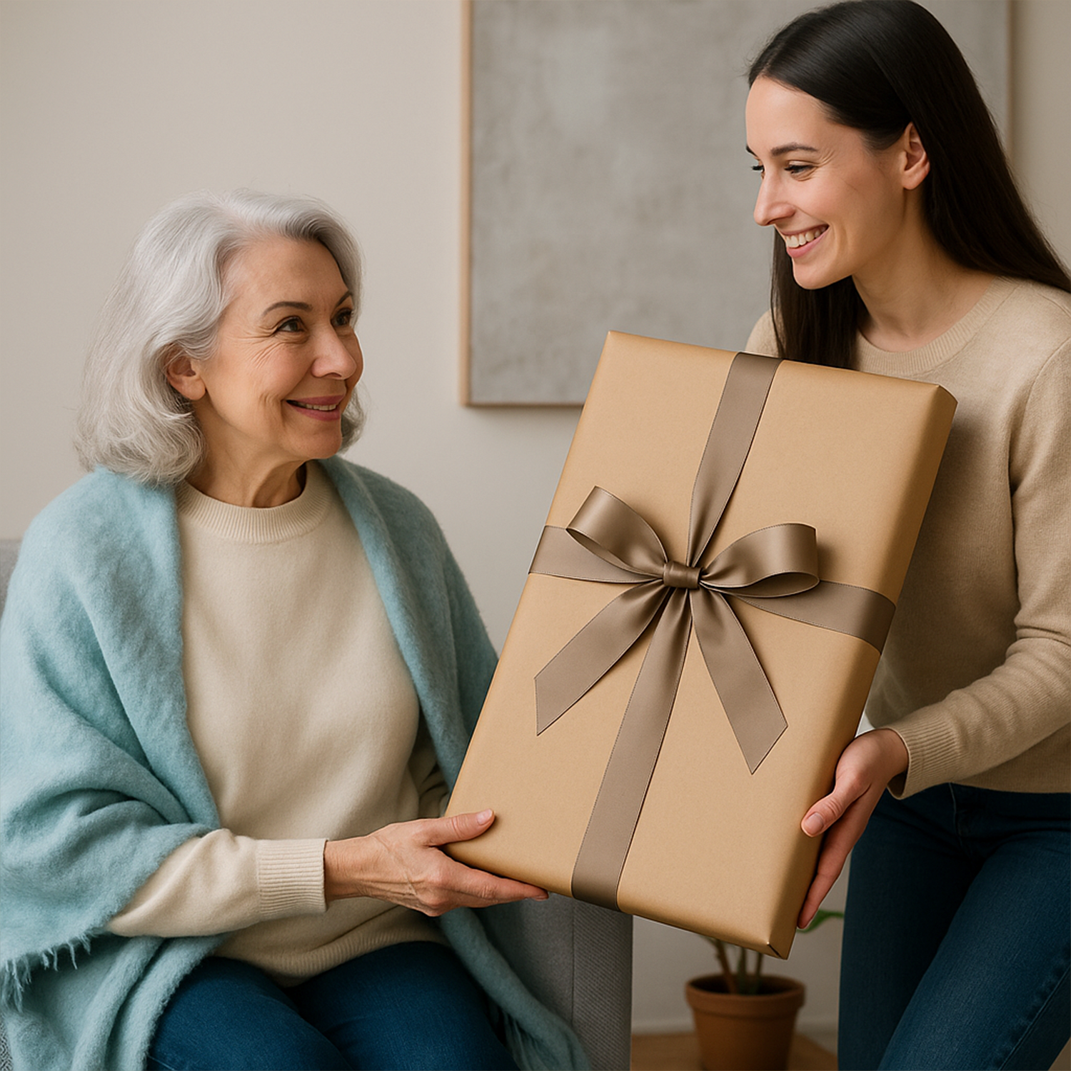 Image of Porträt der Großmutter als Königin – Leinwandbild aus deinem Foto