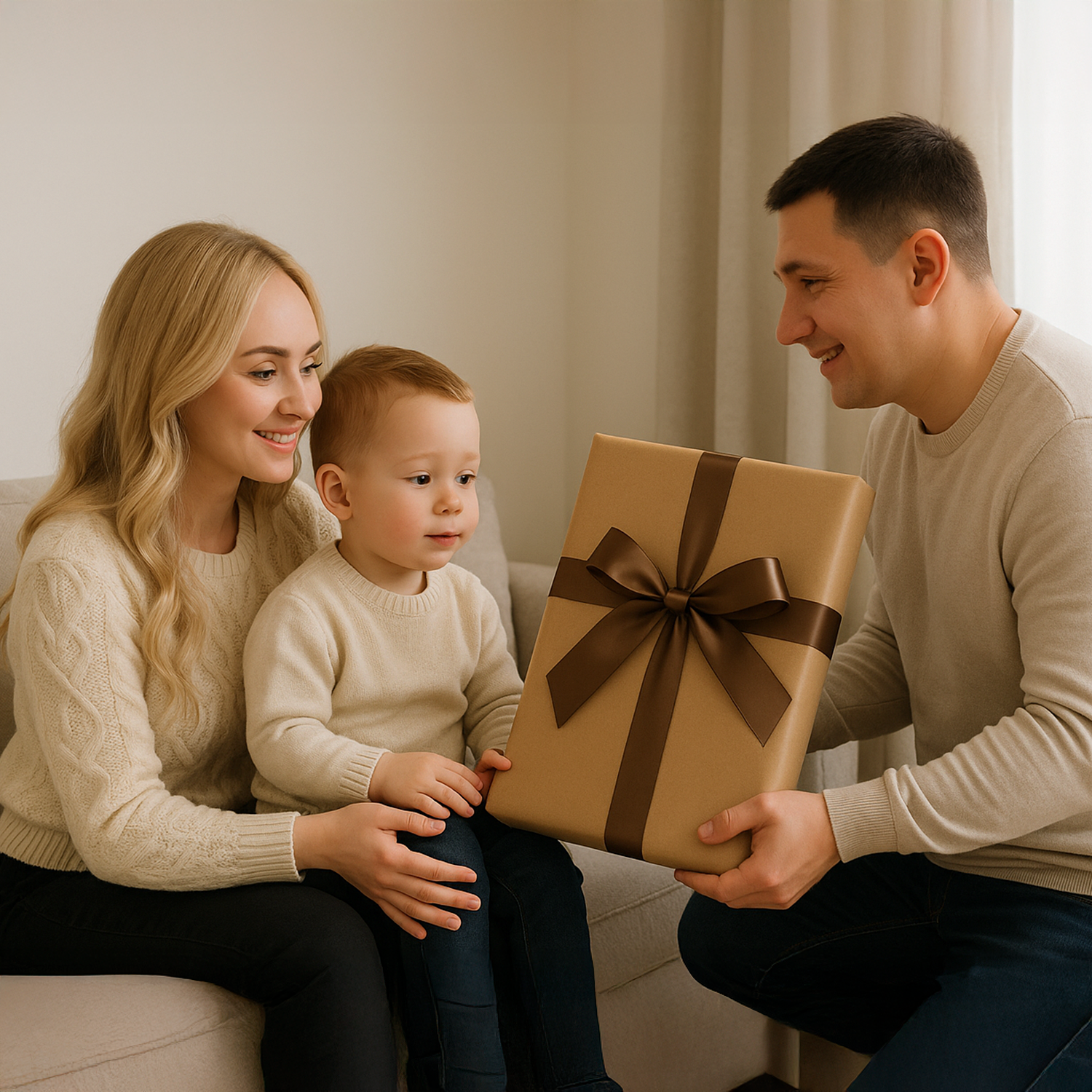 Image of Familienporträt im animierten Stil – Leinwandbild aus deinem Foto