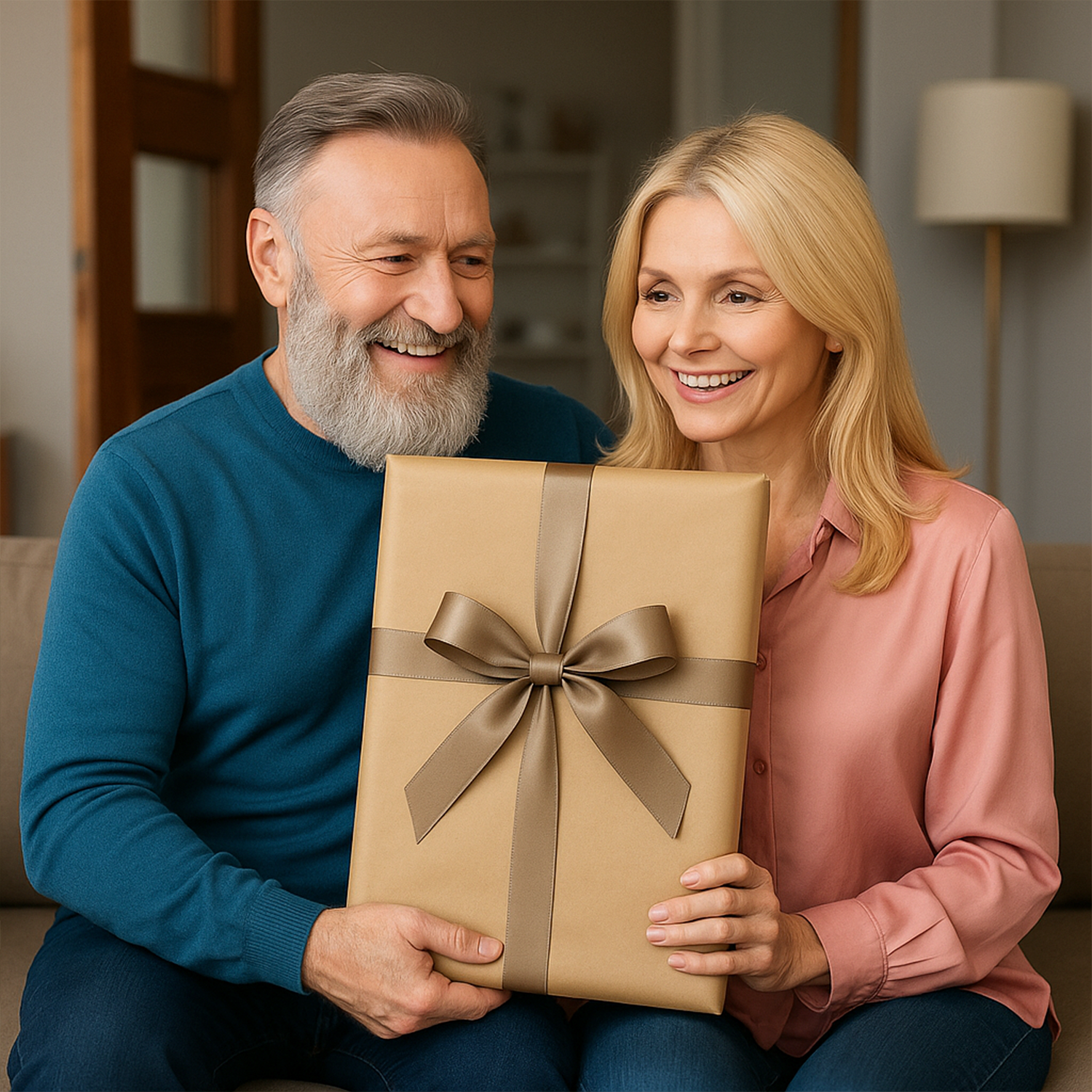 Porträt eines Paares zum 40. Jubiläum – Leinwandbild aus deinem Foto