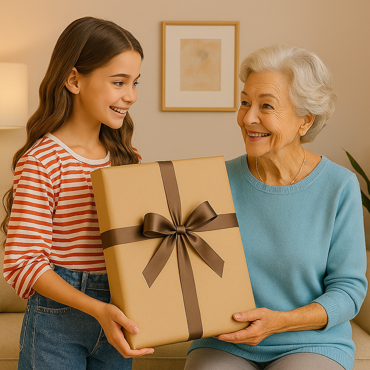 Image of Großmutter und Enkelin – Leinwandbild aus deinem Foto