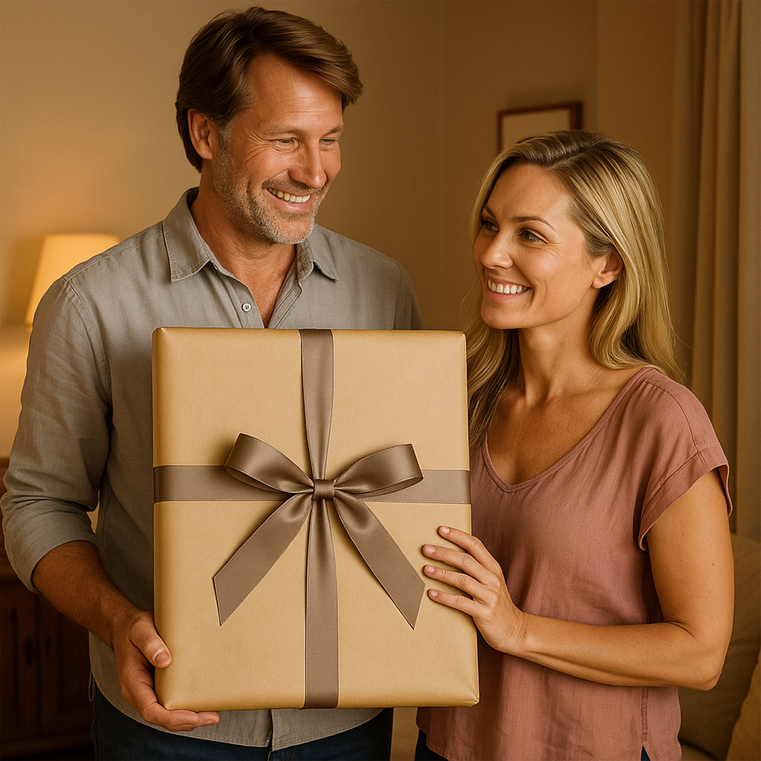 Image of Porträt eines Paares im Stil einer realistischen Karikatur – Glasdruck, Porträt aus deinem Foto