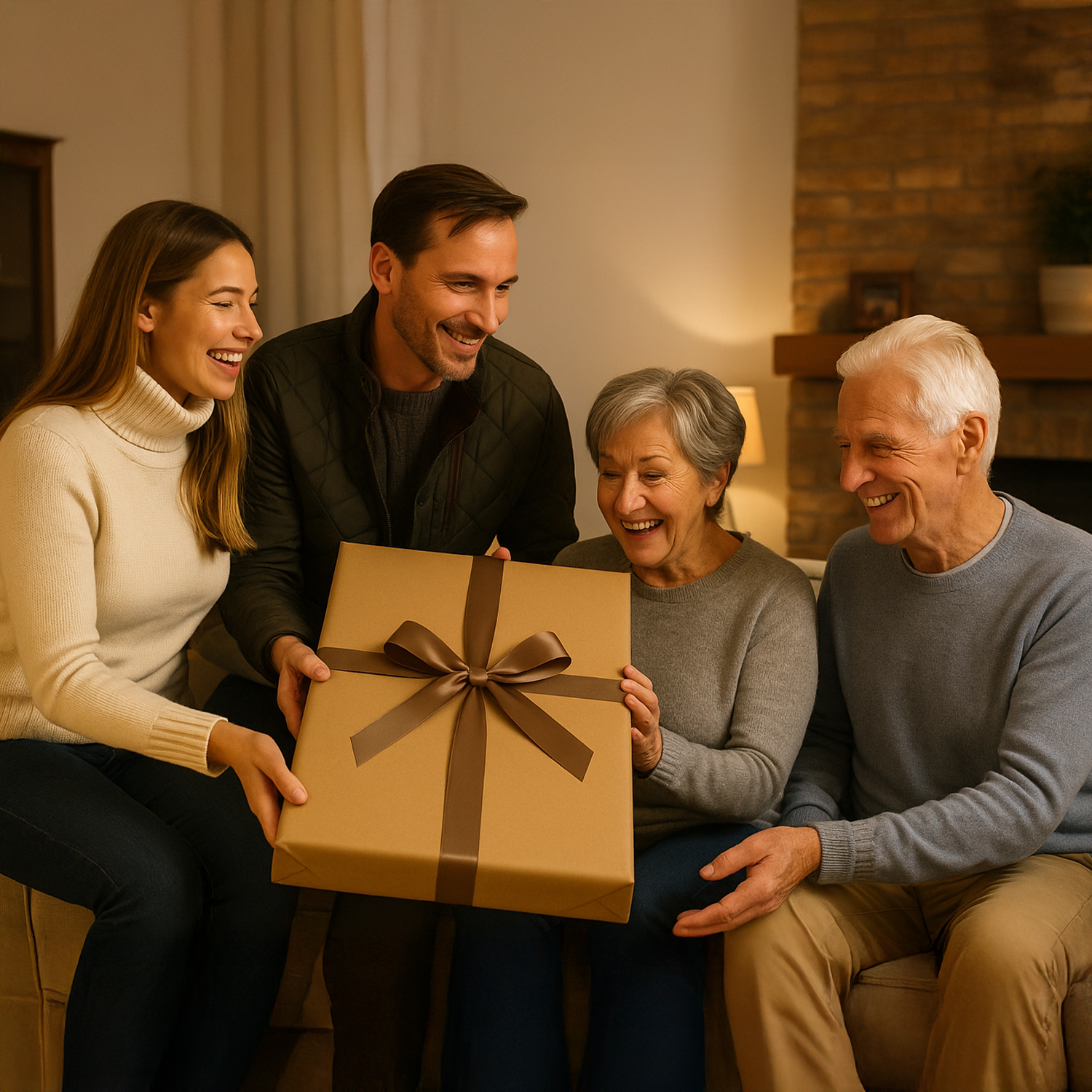 Familienporträt im Karikaturstil – Leinwandbild aus deinem Foto