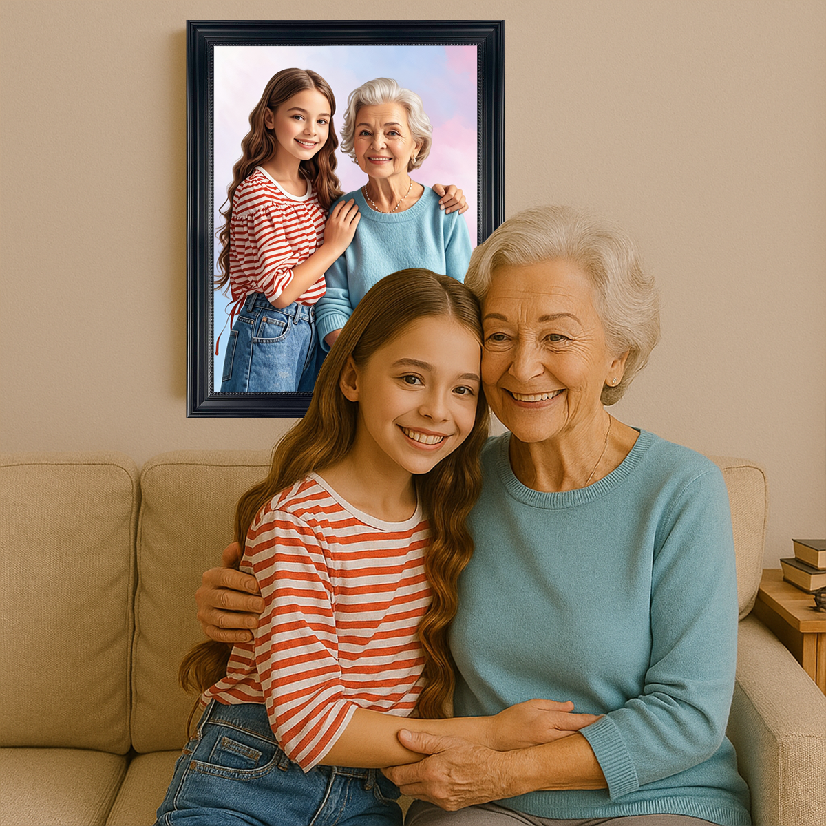 Image of Großmutter und Enkelin – Leinwandbild aus deinem Foto