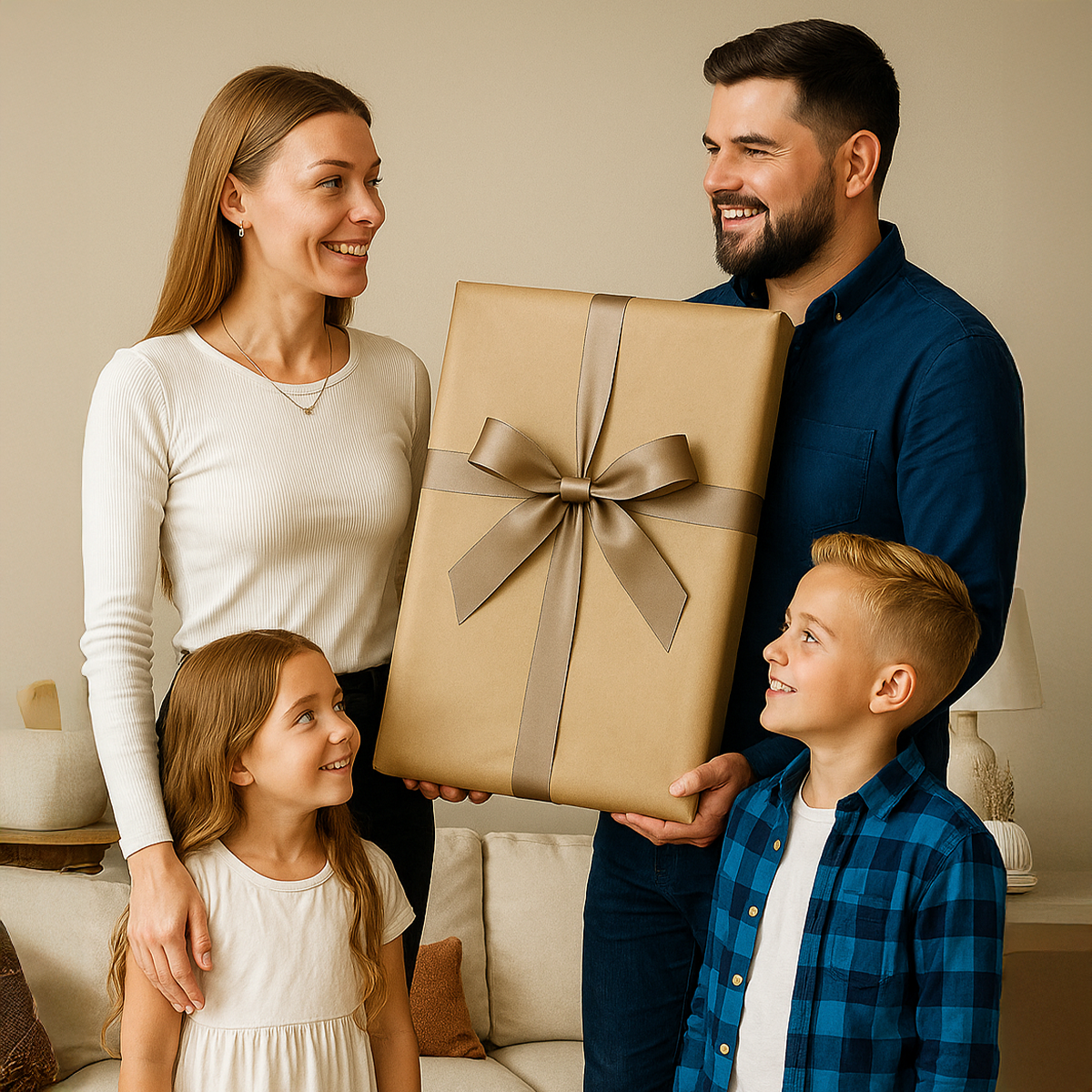 Image of Königliches Familienporträt – Gemälde auf Leinwand aus deinem Foto