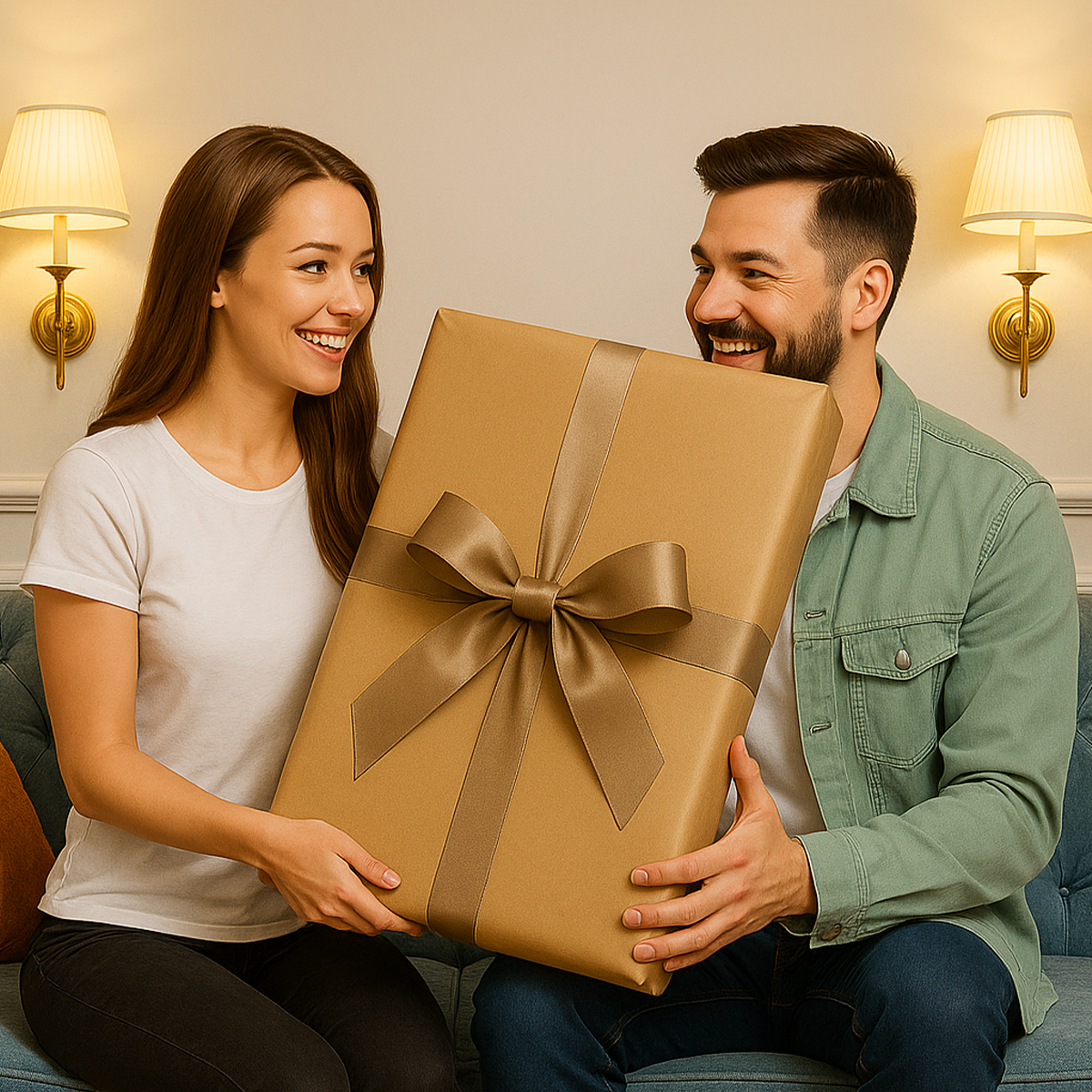 Image of Königliche Karikatur eines Paares – Leinwandbild aus deinem Foto