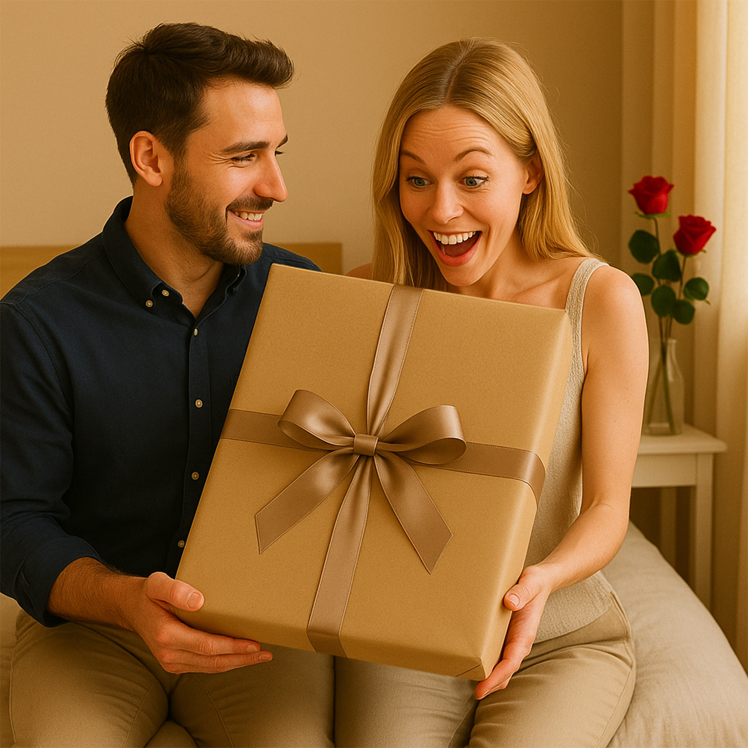 Illustration des Brautpaares – Leinwandbild aus deinem Foto