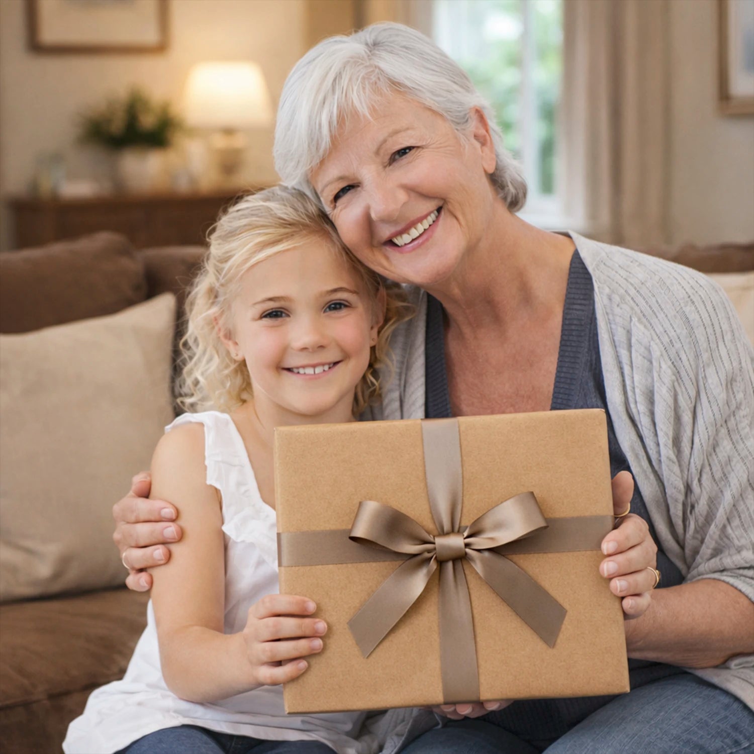 Image of Meine geliebte Oma - Glasdruck, Porträt nach deinem Foto