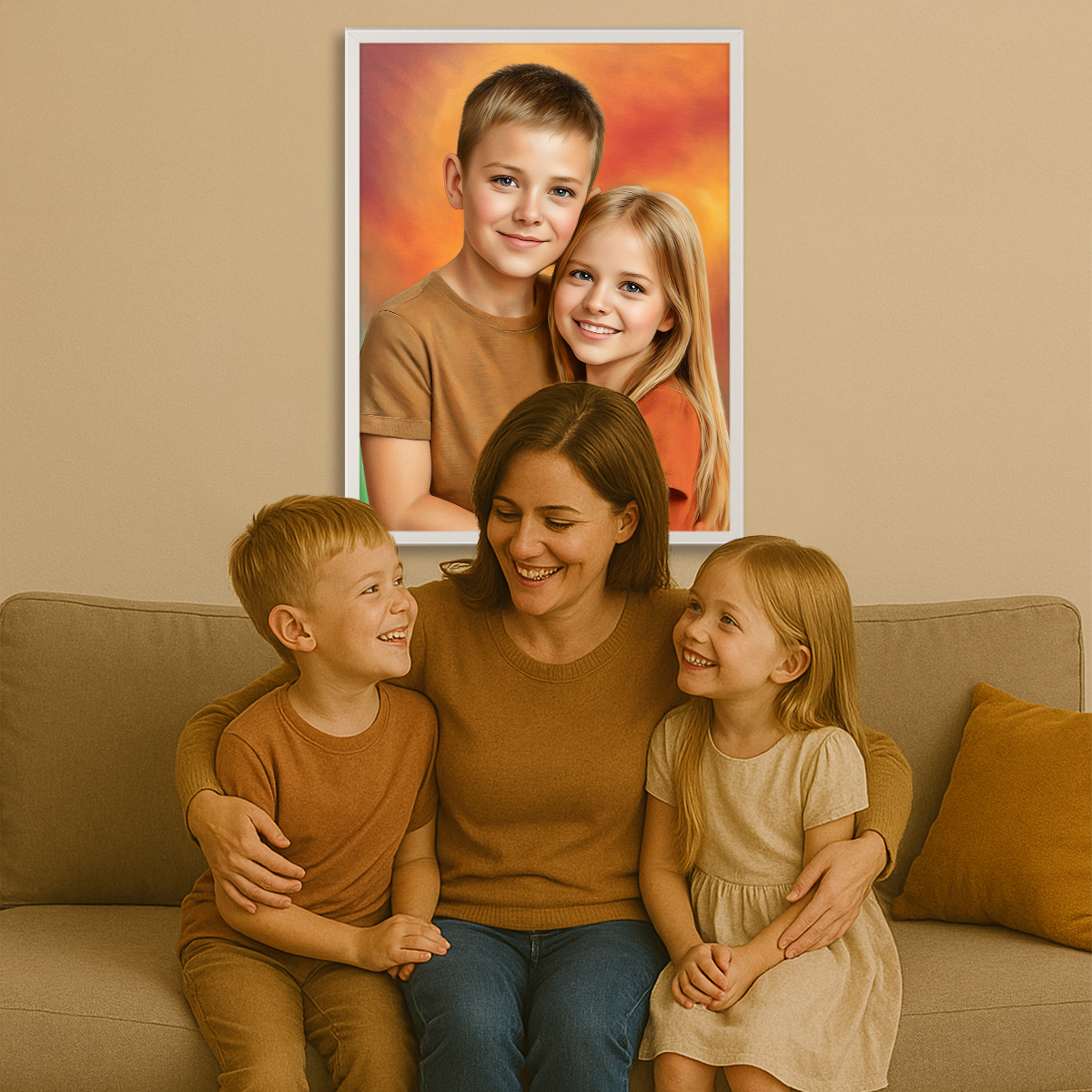 Image of Bruder und Schwester - Leinwandbild aus deinem Foto