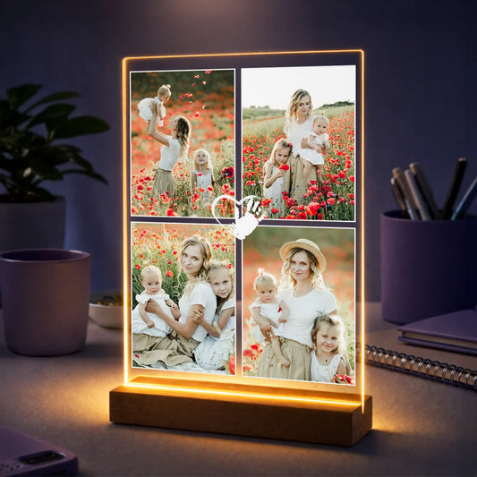 Geschenk für Mama zum Muttertag – personalisierte Fotocollage mit 4 Fotos auf Acrylglas