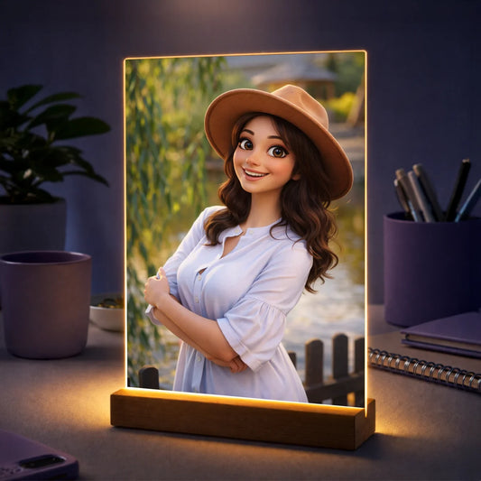 Geschenk für sie zum Geburtstag – Porträt vom Foto auf Acrylglas im märchenhaften Stil