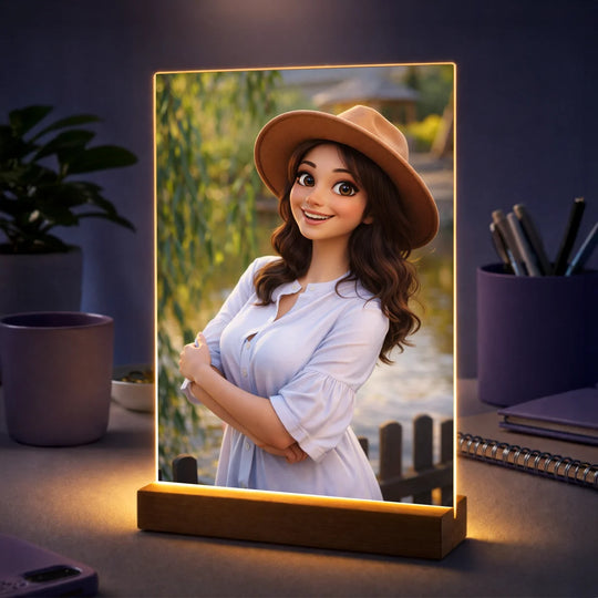Geschenk für sie zum Geburtstag – Porträt vom Foto auf Acrylglas im märchenhaften Stil