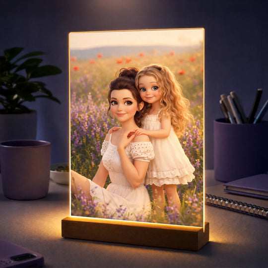 Geschenk für Mama zum Muttertag – Porträt aus Foto auf Acrylglas im Märchenstil