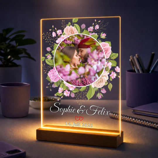 Personalisiertes Geschenk für sie zur Hochzeit – Foto auf Acrylglas Blütenzauber