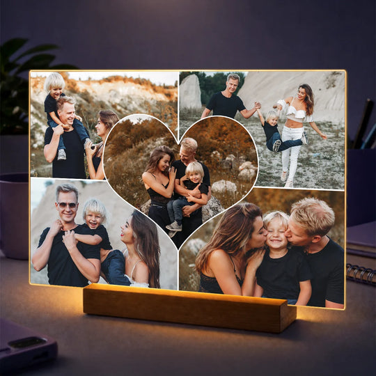 Originelles Geschenk für Eltern zu Weihnachten – Fotocollage auf Acrylglas Herz der Familie