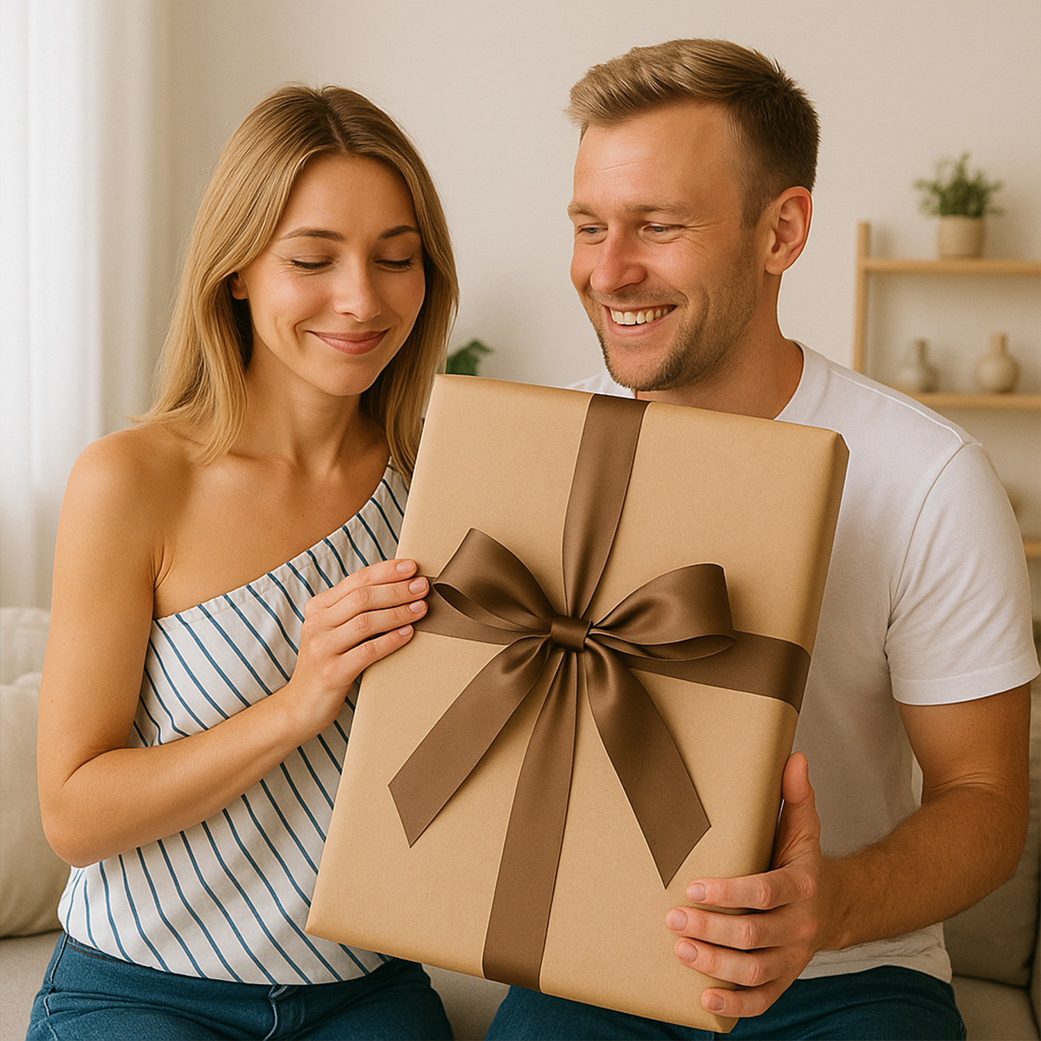 Image of Paar-Karikatur – Leinwandbild aus deinem Foto